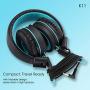 Kids Headphones - noot products K11 Foldable Stereo Tangle-Free 3.5mm Jack Wired Cord On-Ear Headset for Children/Boys/Girls/iPad/School/Kindle/Airplane/Plane/Tablet (Black)