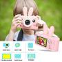 VUWOR D3+ Kids Camera 8MP HD Video Camcorder Shockproof Mini Digital Video Camera Toy for Children with Pink Rabbit & Blue Elephant Silicone Cover 16GB Memory Card Included (Pink)