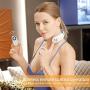 Smart Neck Massager for Women and Men Electric Cordless Wireless Portable 4D Pulse Neck Massage Machine with Heat 3 Modes 15 Speeds Deep Tissue Trigger Point Massage for Pain Relief and Relax (White)