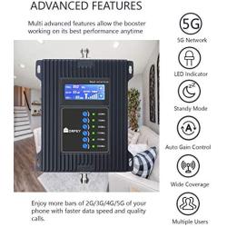 5G Cell Phone Signal Booster for Home and Office - Improves 5G and 4G LTE Signal for Verizon, AT&T, T-Mobile, Sprint -Supports All US Carriers - Cover Up to 5,500 sq ft