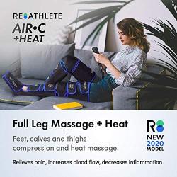 Reathlete Leg Massager, Air Compression for Circulation Calf Feet Thigh Massage, Muscle Pain Relief, Sequential Boots Device with Handheld Controller with Knee Heat Function