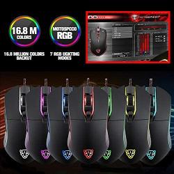 MOTOSPEED USB Wired 3500DPI Gaming Mouse Support Macro Programming, with 6 Buttons, Adjustable RGB Backlit, 6 Adjustable DPI Mouse for PC, Laptop, Apple MacBook
