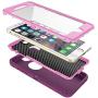 MXX iPhone 8 Plus Heavy Duty Protective Case with Screen Protector [3 Layers] Rugged Rubber Shockproof Protection Cover for Apple iPhone 7 Plus - iPhone 8 Plus/Apple Phone 8+ - Plum/Light Pink