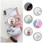 6 Pack Cell Phone Finger Stand Holder, Foldable Expanding Phone Socket Kickstand Grip Stand Finger Holder for Smartphone and Tablets (Marble/6 Pack)