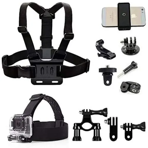 Action Camera Accessories Handlebar Head Chest Mount Strap Harness Adaptor with Cell Phone Clip for Sony Action Cam/XiaoMi YI 4K+4K,Lite/Gopro Hero/iPhone Xs Max XS XR 8+7+6+5 Any Cellphone Selfie Action Camera Accessories Handlebar Head Chest Mount Strap Harness Adaptor with Cell Phone Clip for Sony Action Cam/XiaoMi YI 4K+4K,Lite/Gopro Hero/iPhone Xs Max XS XR 8+7+6+5 Any Cellphone Selfie