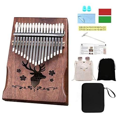 Kalimba 17 keys Thumb Piano Solid Finger Piano with Zippered Carry Bag Study Instruction Tuning Hammer Known as Mbira Wood Finger Piano