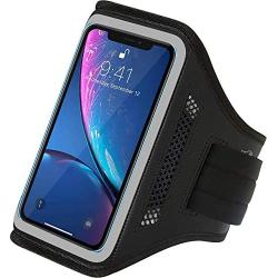 LOVPHONE iPhone 11 Pro/iPhone 11/iPhone XR Armband, Sport Running Workout Exercise Cell Phone Case with Holder & Card Slot,Fingerprint Sensor Access Supported and Sweat-Proof (Gray)