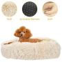 SlowTon Dog Calming Bed, Ultra Soft Donut Cuddler Nest Warm Plush Dog Cat Cushion with Cozy Sponge Non-Slip Bottom for Small Medium Pets Snooze Calm Sleeping Indoor, Machine Washable