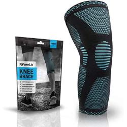 POWERLIX Knee Compression Sleeve - Best Knee Brace for Men & Women – Knee Support for Running, Basketball, Weightlifting, Gym, Workout, Sports – Please Check Sizing Chart