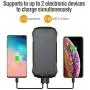 Solar Charger, ENEGON 2 Pack Outdoor Solar Panel Power Bank 12000mAh with 15 LEDs Flashlight and 2 Outputs-5V/2.1A & 1 Input for iPhone, Android Smartphones and Other Devices for Camping Hiking
