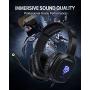 EasySMX Gaming Headset for Xbox One S, X, PS4, PC with Soft Breathing Earmuffs, Adjustable Mic, Comfortable Mute & LED Lights, Xbox Headset for Laptop, Nintendo Switch (Blue)