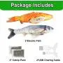 Senneny 2 Pack Electric Moving Fish Cat Toy, Realistic Plush Simulation Electric Wagging Fish Cat Toy Catnip Kicker Toys, Funny Interactive Pets Pillow Chew Bite Kick Supplies for Cat Kitten Kitty
