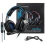 Stereo Gaming Headset PS4 Xbox One S, SADES SA920PLUS Noise Cancelling Over Ear Headphones with Mic, Bass, Soft Memory Earmuffs for PC Laptop Mac Nintendo Switch Games Mobile(Black Blue)