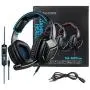 Stereo Gaming Headset PS4 Xbox One S, SADES SA920PLUS Noise Cancelling Over Ear Headphones with Mic, Bass, Soft Memory Earmuffs for PC Laptop Mac Nintendo Switch Games Mobile(Black Blue)
