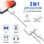 Headphone Adapter for iPhone Charger, 2 in 1 Lightning to 3.5mm iPhone Jack AUX Audio Adapter & Charger for iPhone 11/11 Pro/XS/XR/X/8 7 6, iPad, iPod, Support Calling & Music Control iOS 11/12/13