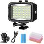 Neewer Underwater Lights Dive Light 60 LED Dimmable Waterproof LED Video Light 131feet/40m for GoPro Hero 6 5 4 Hero Session Canon Nikon Pentax and Other Action and DSLR Cameras (Battery Included)