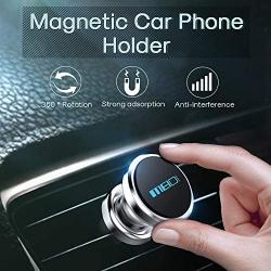 Air Vent Phone Holder, MEIDI Universal Magnetic Phone Car Mount 360 Rotation Cell Phone GPS Holder Compatible iPhone Samsung HTC and Mini Tablets(Silver)