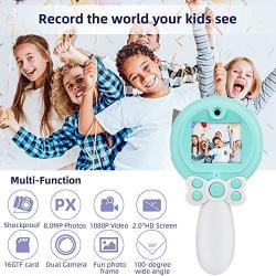 Kids Camera, Shockproof Digital Cameras for 4-8 Year Old Girls 8MP HD 1080P Digital Video Camera and Selfie Camera, Great Gift Mini Child Camcorder for Indoor Outdoor Play (16GB SD Card Included)