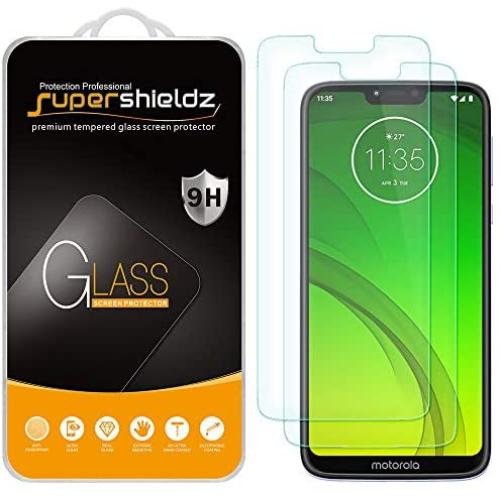 (2 Pack) Supershieldz for Motorola (Moto G7 Power) Tempered Glass Screen Protector, 0.33mm, Anti Scratch, Bubble Free