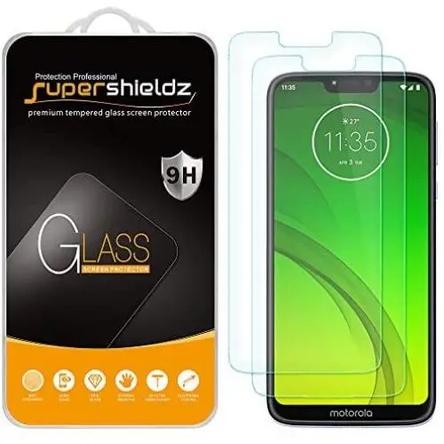 (2 Pack) Supershieldz for Motorola (Moto G7 Power) Tempered Glass Screen Protector, 0.33mm, Anti Scratch, Bubble Free (2 Pack) Supershieldz for Motorola (Moto G7 Power) Tempered Glass Screen Protector, 0.33mm, Anti Scratch, Bubble Free