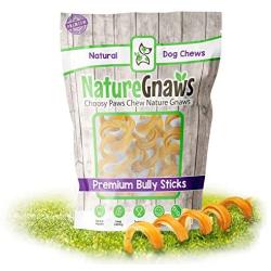 Nature Gnaws Bully Stick Springs for Dogs - Premium Natural Beef Bones - Long Lasting Spiral Dog Chew Treats - Rawhide Free - 7-10 Inch