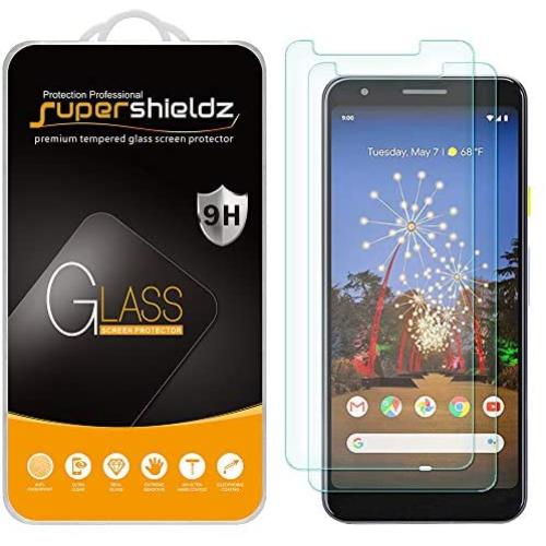 (2 Pack) Supershieldz for Google (Pixel 3a) (Updated Version) Tempered Glass Screen Protector, 0.33mm, Anti Scratch, Bubble Free