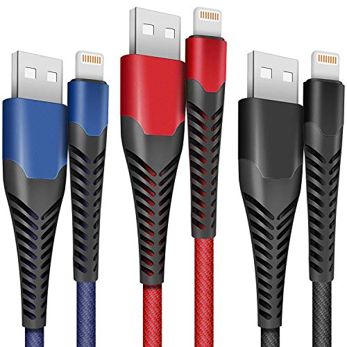 iPhone Charger, Ankoda Lightning Cable 3PACK 6FT Nylon Braided Fast iPhone Charger Cord Compatible with iPhone 11 Pro Max XS XR X 8 7 6 Plus 5, iPad Pro iPod Airpods and More