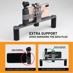 Cinema Mount MK III with Osmo Pocket Clip Kit: Video Stabilizer System for Smartphone & Camera, Cold Shoe Mounts, Standard Tripod Thread Mount, Smartphone Rig, Fit Arca Swiss, Solid Aluminum Grip