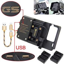 R&P for BMW R1200GS Mobile Phone Navigation Bracket ADV F700 800GS CRF1000L Africa Twin for Honda Motorcycle USB Charging 12MM Mount