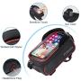 TURATA Bike Bags Bicycle Front Frame Bag Waterproof Handlebar Cycling Top Tube Pannier Touch Screen Sun Visor Large Capacity Mobile Phone Holder Fits Phones Below 6.5 Inches