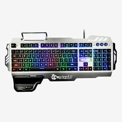 ZeeDix PK-900 Colorful Backlight Gaming Keyboard 104 Keys Waterproof ABS Metal Keyboard for Gamer