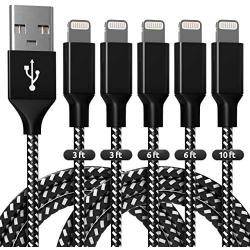 iPhone Charger MFi Certified Lightning Cable 3FT/6FT/10FT Nylon Braided USB Charging Cord Compatible with iPhoneXs/Max/XR/X/8/8Plus/7/7Plus/6S/6S