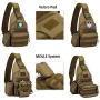 Tactical Military Chest Sling Bag Water Resistant MOLLE Shoulder Backpack Mens One Strap Daypack with Water Bottle Holder