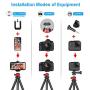 Phone Tripod, Flexible Cell Phone Camera Tripod Adjustable Tripod Stand Holder with Wireless Remote 360° Rotating Flexible Tripod Compatible for iPhone Samsung Android Phones Gopro Sports Camera DSLR