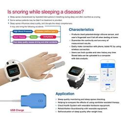 Bluetooth Wrist Watch Pulse Oximeter Overnight Home Sleep Tracker Tester SPO2 Oxygen Saturation Heart Rate Monitor and Recorder with App for Smart Phone PC