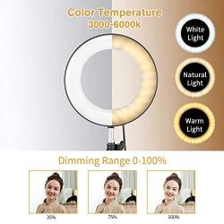 ZoMei 6 Selfie Ring Light with Tripod Stand & Cell Phone Holder for Live Stream Makeup YouTube Video Portrait Photography,Mini LED Camera Ringlight with Ball Head for iPhone Xs Max XR