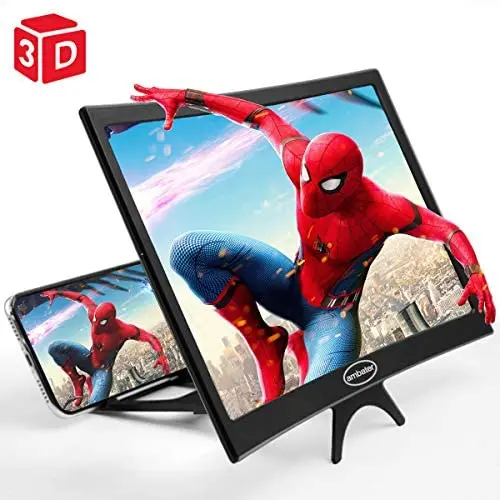 12 Curved Screen Magnifier Cell Phone 3D HD Anti-Blue Light Amplifier Projector Screen Enlarger for Movies, Videos, and Gaming, Foldable Phone Stand Compatible with iPhone and Android All Cellphones 12 Curved Screen Magnifier Cell Phone 3D HD Anti-Blue Light Amplifier Projector Screen Enlarger for Movies, Videos, and Gaming, Foldable Phone Stand Compatible with iPhone and Android All Cellphones