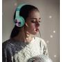 Bluetooth Headphones, Riwbox XBT-80 Folding Stereo Wireless Bluetooth Headphones Over Ear with Microphone and Volume Control, Wireless and Wired Headset for PC/Cell Phones/TV/ipad (Purple Green)