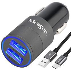 Meagoes Fast USB C Car Charger, Compatible for Samsung Galaxy S20 Plus/S20 Ultra/S20/S10+/S10/S10e/S9+/S9/S8+, Note 10 Plus/10/9/8, LG V50/V40/G8/G7, Quick Charge 3.0 USB Car Adapter with Type C Cable