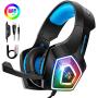 STOON Gaming Headset, for Xbox One PS4 Headset with Noise Canceling Microphone & LED Light, Over-Ear Gaming Headphones with Soft Memory Earmuffs for PC, Mac, Laptop, Nintendo Switch