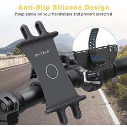 HOPENE Updated Bike Phone Mount, Silicone Phone Holder for Bike/Bicycle/Motorcycle/ATV Handlebar Fits iPhone 11 Pro Max/SE/XR/XS Max/8/7/ 6/6s Plus, Galaxy S20/ S10 S9 and More