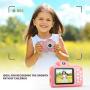 KUMUKA Kids Camera for Girls, 8.0MP Child Camera with 2.4 Inch Screen and 32GB Memory Card, Rechargeable Children Camcorder for Girls Boys Gift, Support Flashlight/Video Recording/Playback (Pink)