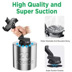 IPOW Car Phone Mount Holder Hands Free Car Phone Holder Dashboard Gravity Cell Phone Holder Mount with Auto Retractable Clamp Maximum Angle Adjustment for iPhone XR/XS Max/X/8/7 Galaxy S10/S9/Note 9