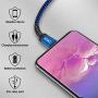 USB C Cable,XIAE 5Pack (3/3/6/6/10FT) USB-A to Type C Nylon Braided Fast Charging Cable Aluminum Housing Compatible with Samsung Galaxy S10 S9 Note 9 8 S8 Plus,LG V30 V20 G6,Huawei P30/P20-Navy&Blue