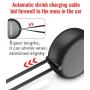 CHAFON Car Charger Cord Adapter,Dual 2.6 ft Retractable Fast Charging Cable Quick Charge,PD 18W Phone USB C Micro Port Compatible with Phone 11 XS Max XR X Samsung Galaxy LG Google Pixel & More