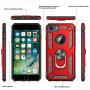 LeYi iPhone 8 Case, iPhone 7 Case, iPhone 6s/ 6 Case with Tempered Glass Screen Protector [2Pack], Military Grade Protective Phone Case with Ring Car Mount Kickstand for Apple iPhone 6/6s/7/8, Red