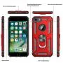 LeYi iPhone 8 Case, iPhone 7 Case, iPhone 6s/ 6 Case with Tempered Glass Screen Protector [2Pack], Military Grade Protective Phone Case with Ring Car Mount Kickstand for Apple iPhone 6/6s/7/8, Red