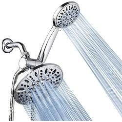 AquaDance 7" Premium High Pressure 3-Way Rainfall Combo for The Best of Both Worlds-Enjoy Luxurious Rain Showerhead and 6-Setting Hand Held Shower Separately or Together - Chrome Finish - 3328