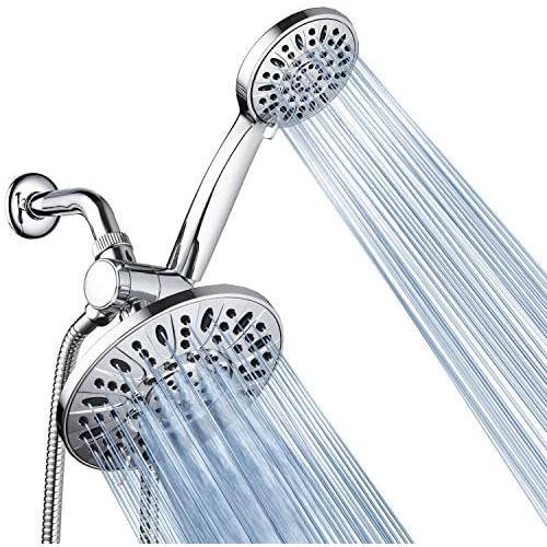 AquaDance 7" Premium High Pressure 3-Way Rainfall Combo for The Best of Both Worlds-Enjoy Luxurious Rain Showerhead and 6-Setting Hand Held Shower Separately or Together - Chrome Finish - 3328