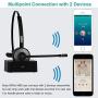 Willful M98 Bluetooth Headset Wireless Headset with Microphone Charging Base Pro Clear Sound for Car Truck Driver Call Center Home Office PC